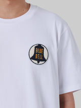เสื้อยืดแขนสั้นผู้ชาย คอลเลคชั่น BLUE BELL ทรงตรง สีขาว