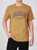 เสื้อยืดแขนสั้นผู้ชาย ทรงตรง สีเหลือง