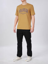 เสื้อยืดแขนสั้นผู้ชาย ทรงตรง สีเหลือง