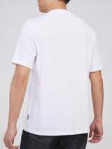 เสื้อยืดแขนสั้นผู้ชาย ทรงตรง สีขาว