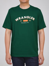 เสื้อยืดแขนสั้นผู้ชาย ทรงตรง สีเขียว