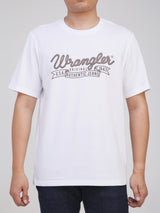 เสื้อยืดแขนสั้นผู้ชาย ทรงตรง สีขาว