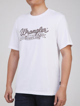 เสื้อยืดแขนสั้นผู้ชาย ทรงตรง สีขาว