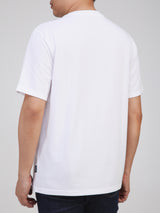 เสื้อยืดแขนสั้นผู้ชาย ทรงตรง สีขาว
