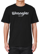 เสื้อยืดแขนสั้นผู้ชาย ทรงตรง สีดำ