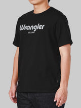 เสื้อยืดแขนสั้นผู้ชาย ทรงตรง สีดำ