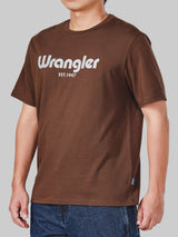 เสื้อยืดแขนสั้นผู้ชาย ทรงตรง สีน้ำตาล