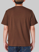 เสื้อยืดแขนสั้นผู้ชาย ทรงตรง สีน้ำตาล