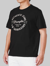 เสื้อยืดแขนสั้นผู้ชาย ทรงตรง สีดำ