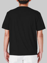 เสื้อยืดแขนสั้นผู้ชาย ทรงตรง สีดำ