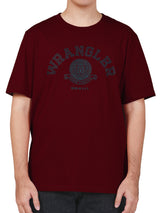 เสื้อยืดแขนสั้นผู้ชาย ทรงตรง สีแดง