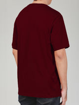 เสื้อยืดแขนสั้นผู้ชาย ทรงตรง สีแดง