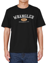 เสื้อยืดแขนสั้นผู้ชาย ทรงตรง สีดำ