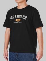 เสื้อยืดแขนสั้นผู้ชาย ทรงตรง สีดำ