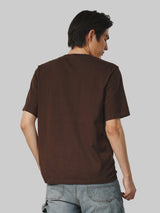 เสื้อยืดแขนสั้นผู้ชาย คอลเลคชั่น CASEY JONES ทรงตรง สีน้ำตาล