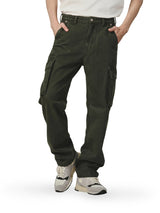 กางเกงขายาวผู้ชาย คอลเลคชั่น CASEY JONES CARGO FIT เอวกลาง ทรงตรง สีเขียวมะกอก
