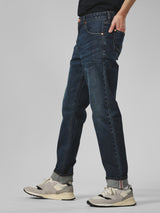 กางเกงยีนส์ผู้ชาย (ริมแดง) คอลเลคชั่น CASEY JONES LARSTON FIT เอวต่ำ ทรงเข้ารูป สียีนส์เข้ม