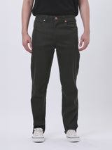 กางเกงขายาวผู้ชาย MWZ FIT เอวกลาง ทรงตรง สีเขียวมะกอก