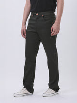 กางเกงขายาวผู้ชาย MWZ FIT เอวกลาง ทรงตรง สีเขียวมะกอก