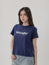 เสื้อยืดแขนสั้นผู้หญิง คอลเลคชั่น EVERYDAY WITH WRANGLER RELAXED FIT สีกรมท่า