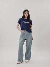 เสื้อยืดแขนสั้นผู้หญิง คอลเลคชั่น EVERYDAY WITH WRANGLER RELAXED FIT สีกรมท่า