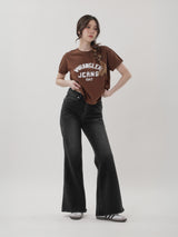 เสื้อยืดแขนสั้นผู้หญิง คอลเลคชั่น EVERYDAY WITH WRANGLER RELAXED FIT สีน้ำตาล