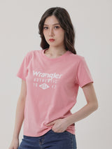 เสื้อยืดแขนสั้นผู้หญิง ทรงตรง สีชมพู