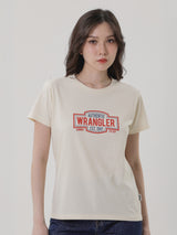 เสื้อยืดแขนสั้นผู้หญิง ทรงตรง สีเหลือง