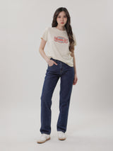 เสื้อยืดแขนสั้นผู้หญิง ทรงตรง สีเหลือง