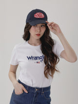 เสื้อยืดแขนสั้นผู้หญิง ทรงตรง สีขาว