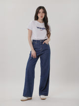 เสื้อยืดแขนสั้นผู้หญิง ทรงตรง สีขาว