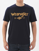 เสื้อยืดแขนสั้นผู้ชาย ทรงตรง สีกรมท่า