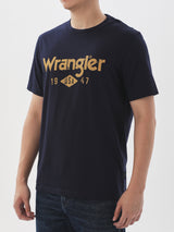 เสื้อยืดแขนสั้นผู้ชาย ทรงตรง สีกรมท่า