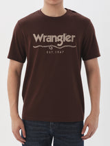 เสื้อยืดแขนสั้นผู้ชาย ทรงตรง สีน้ำตาล