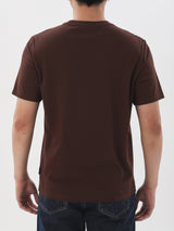 เสื้อยืดแขนสั้นผู้ชาย ทรงตรง สีน้ำตาล