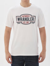 เสื้อยืดแขนสั้นผู้ชาย ทรงตรง สีขาว