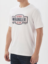 เสื้อยืดแขนสั้นผู้ชาย ทรงตรง สีขาว