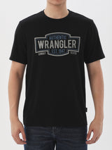 เสื้อยืดแขนสั้นผู้ชาย ทรงตรง สีดำ