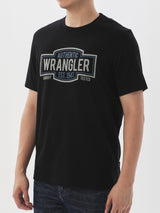 เสื้อยืดแขนสั้นผู้ชาย ทรงตรง สีดำ