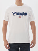 เสื้อยืดแขนสั้นผู้ชาย ทรงตรง สีขาว