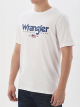 เสื้อยืดแขนสั้นผู้ชาย ทรงตรง สีขาว