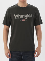 เสื้อยืดแขนสั้นผู้ชาย ทรงตรง สีเขียวมะกอก