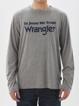 เสื้อยืดแขนยาวผู้ชาย ทรงตรง สีเทา