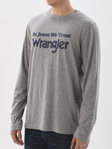 เสื้อยืดแขนยาวผู้ชาย ทรงตรง สีเทา