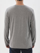 เสื้อยืดแขนยาวผู้ชาย ทรงตรง สีเทา