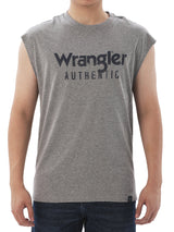 เสื้อยืดแขนกุดผู้ชาย ทรงตรง สีเทา