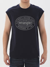 เสื้อยืดแขนกุดผู้ชาย ทรงตรง สีกรมท่า