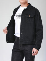 เสื้อแจ็คเก็ตผู้ชาย ทรงตรง สีดำ