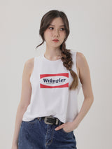 เสื้อยืดแขนกุดผู้หญิง คอลเลคชั่น EVERYDAY WITH WRANGLER COMFORT FIT สีขาว