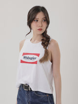 เสื้อยืดแขนกุดผู้หญิง คอลเลคชั่น EVERYDAY WITH WRANGLER COMFORT FIT สีขาว